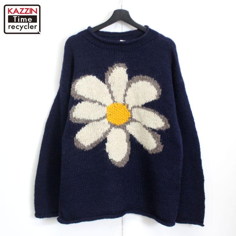 【超レア】vintage 80s エクアドル製 肉厚 花柄ニット オーバーサイズ 100035813-1.jpg