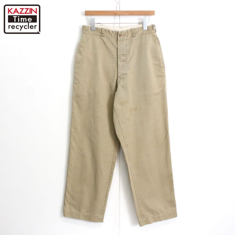 50s ARMY ミリタリー M-54 チノトラウザー W33 ビンテージ 50's U.S.ARMY チノトラウザーズ デッドストック ノンウォッシュ