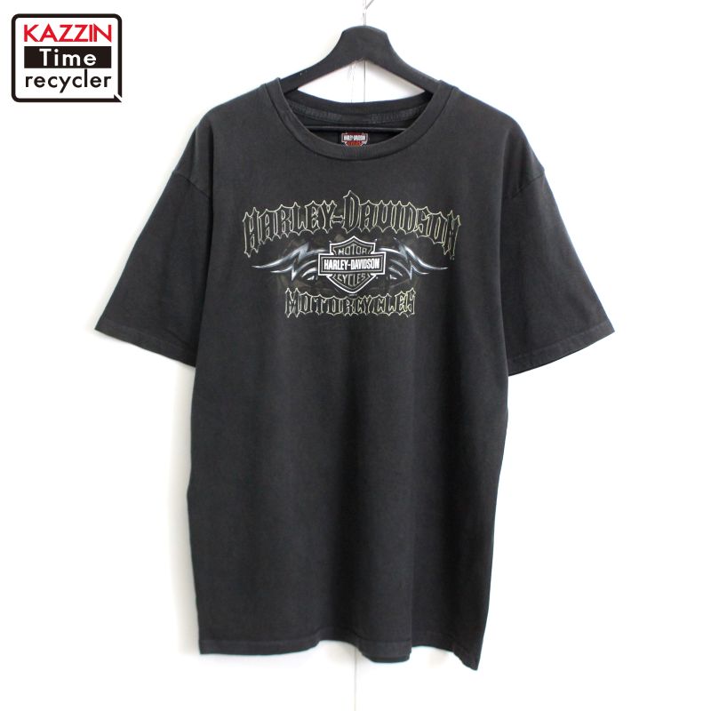 90s USA製 HARLEY-DAVIDSON フェード Tシャツ 黒 L 古着 90s USA製 HARLEY DAVIDSON × ZZ Top 「Two American