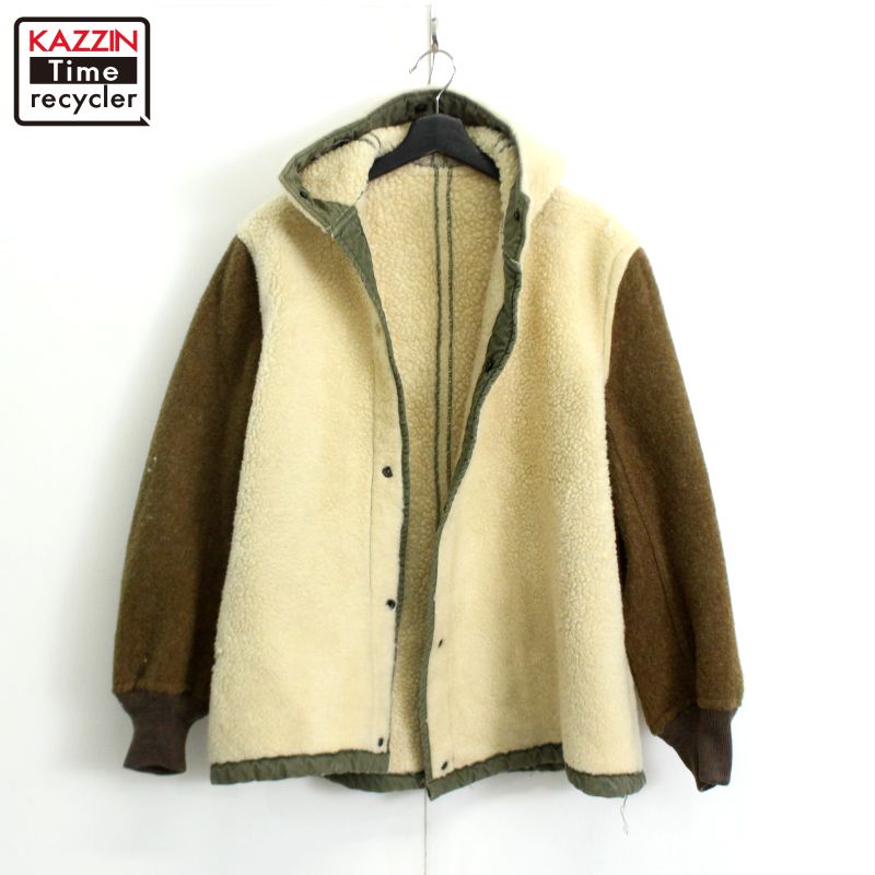 40s USA製 ヴィンテージ U.S.ARMY M-47 パイルライナー ミリタリージャケット 古着 ★ メンズ 表記Mサイズ アイボリー|Vintage古着屋 KAZZINTimerecycler