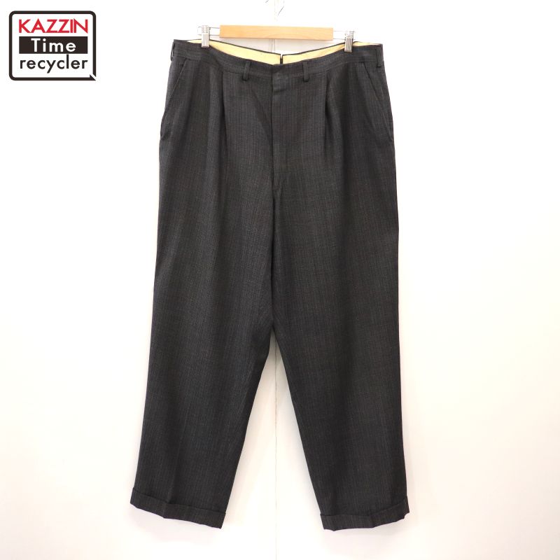 ビンテージ 黒 ワイドパンツ メンズ オールドギャップ スラックス 00s 古着 00s OLD GAP スラックス ブラック パンツ 古着ワイドチェック