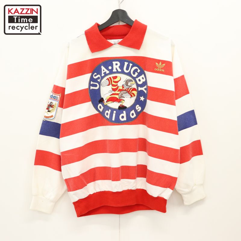 楽天市場】80~90年代 アディダス adidas 長袖 ラガーシャツ メンズXL