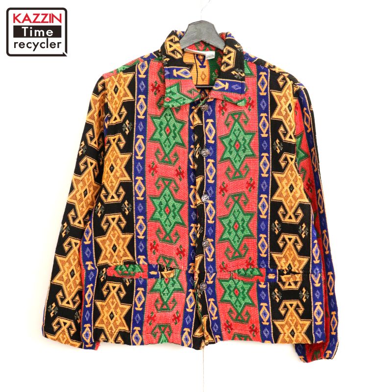 楽天市場】00s 総柄 ゴブラン ジャケット 古着 ☆ レディース 表記L