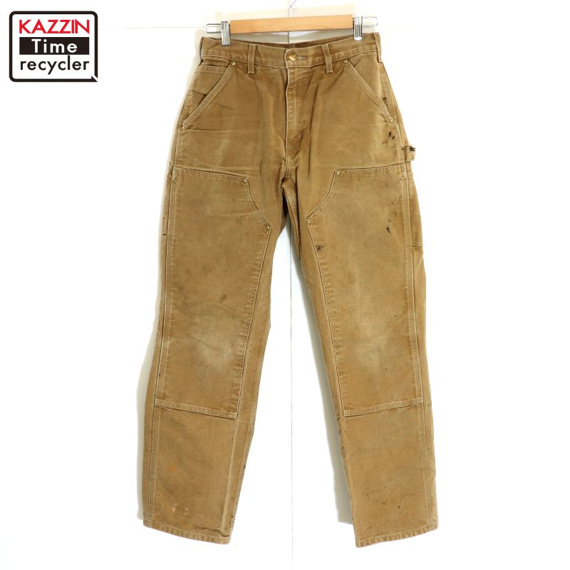 【中古】00s USA製 カーハート Carhartt 無地 ダブルニー ダック ペインターパンツ 古着 メンズ Sサイズ相当 ブラウン｜Vintage古着屋 KAZZINTimerecycler