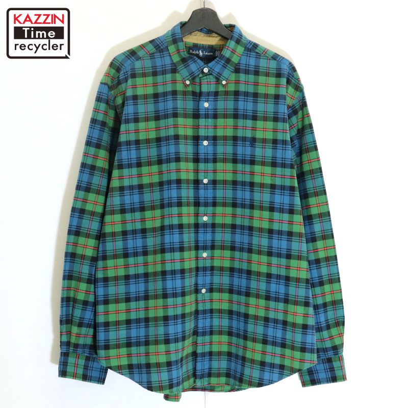 可愛い♡ポロラルフローレン ギンガムチェック 長袖コットンシャツ XL 緑×白 楽天市場】ギンガムチェックシャツ グリーン（ブランドラルフ