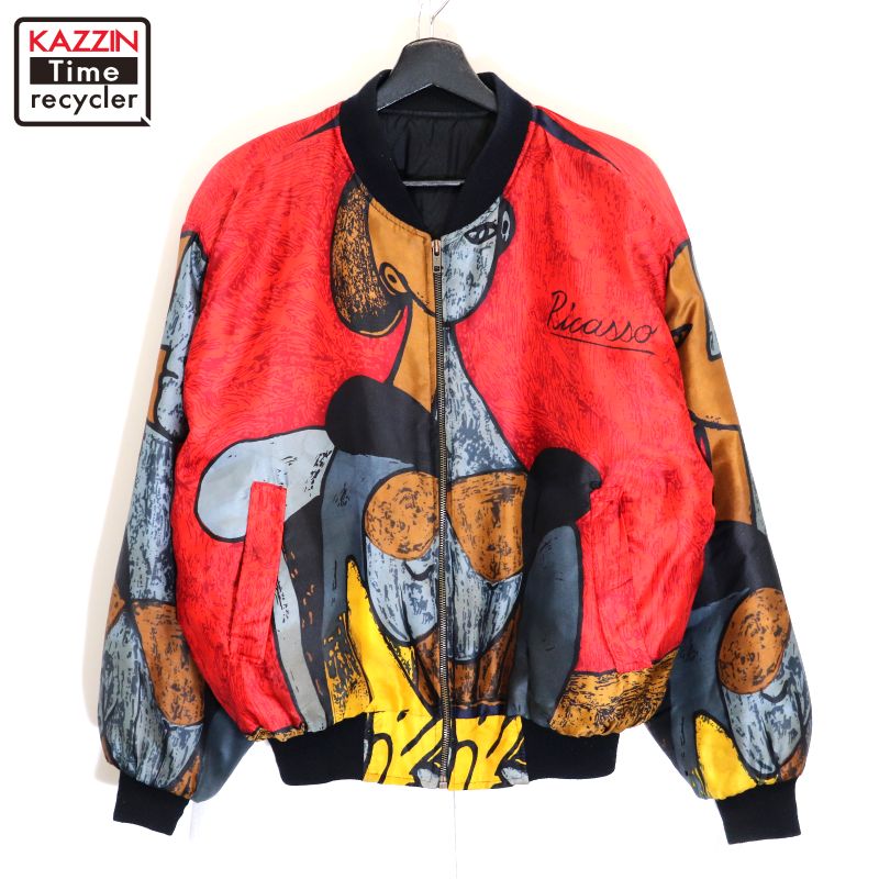 【ゆったり】FUDA 総柄　ブルゾン　薄手　ジャケット　シルク　ヴィンテージ 楽天市場】90's オールド □ Mighty PICASSO ピカソ カラフル 総