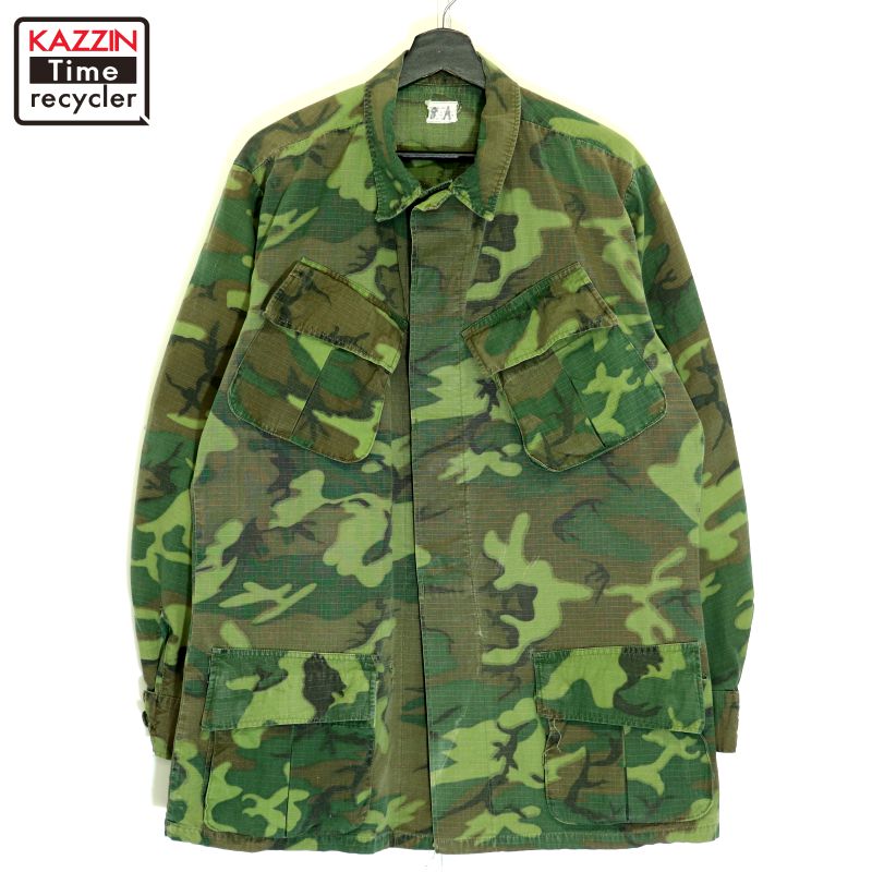 【中古】60s USA製 ヴィンテージ U.S.ARMY グリーンリーフカモ ジャングルファティーグ 4th ミリタリージャケット 古着 メンズ XLサイズ相当 ビッグサイズ オーバーサイズ グリーン｜Vintage古着屋 KAZZINTimerecycler