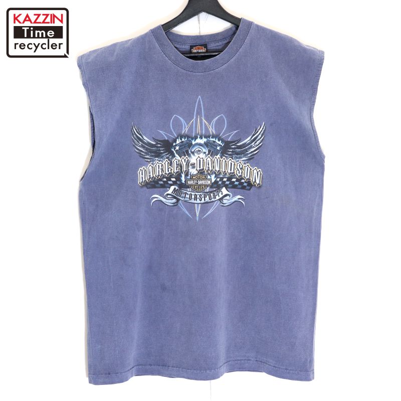 USA製　HARLEY-DAVIDSON ハーレーノースリーブ　アメリカ製 古着 ハーレーダビッドソン ノースリーブ Tシャツ USA製 HARLEY