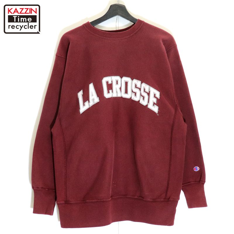 【中古】90s ヴィンテージ はやりっ児 Champion 単科大学 リバースウィーブスウェット 古着  メンズ 書きあらわすXL大いさ ブドウ酒赤いこと メンズファッション-スウェット・トレーナー