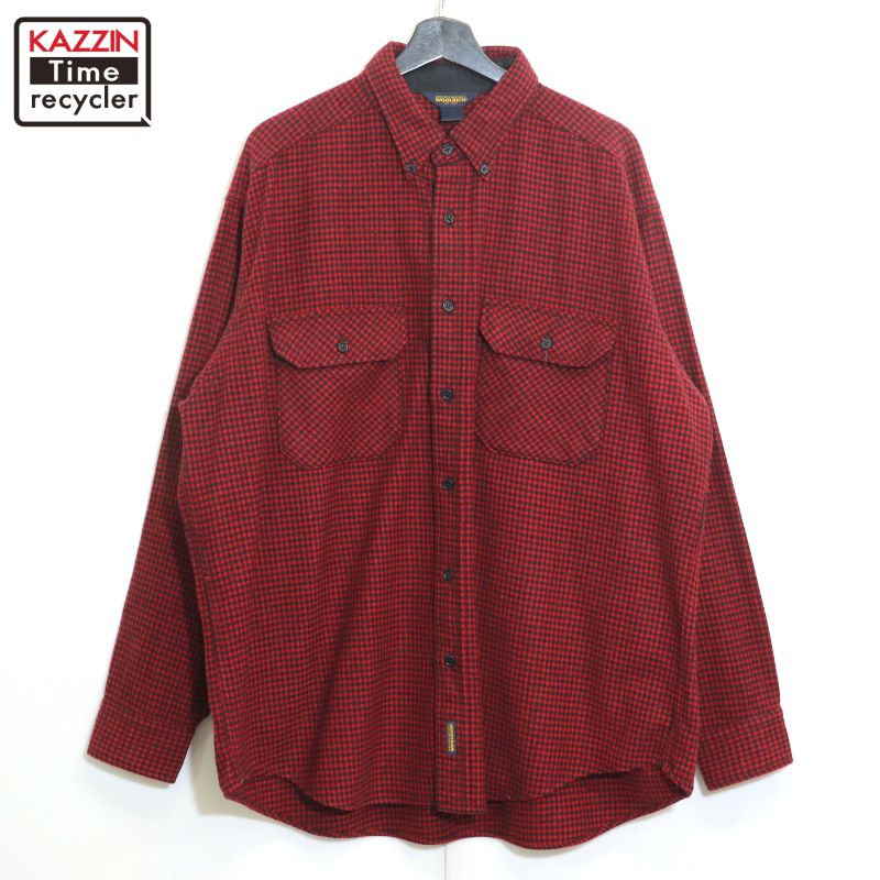 イタリア製 60s〜70s ウールシャツ フラップ ネル チェック イタリア製 60s〜70s ウールシャツ フラップ ネル チェック イタリア製