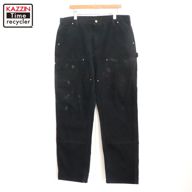 【希少サイズ32×30】carharttダブルニー古着ダックパンツがしがし系黒. 100039937-1.jpg