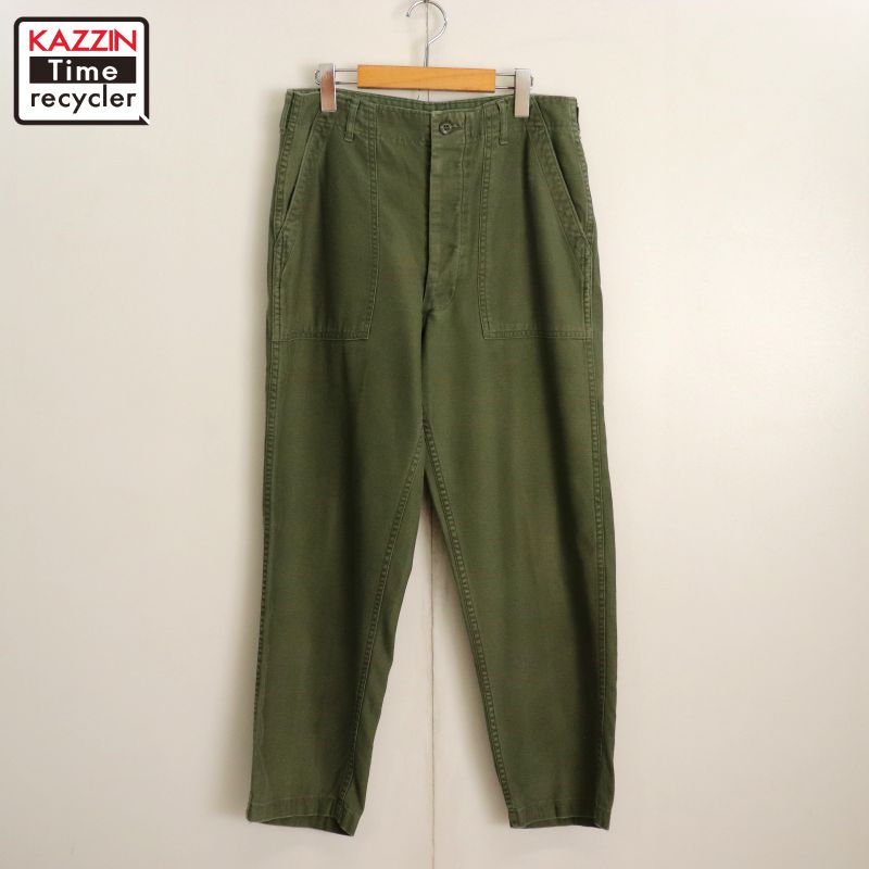 70s 米軍実物 OG-507 ベイカーパンツ W32 ミリタリー 軍パン 70s US
