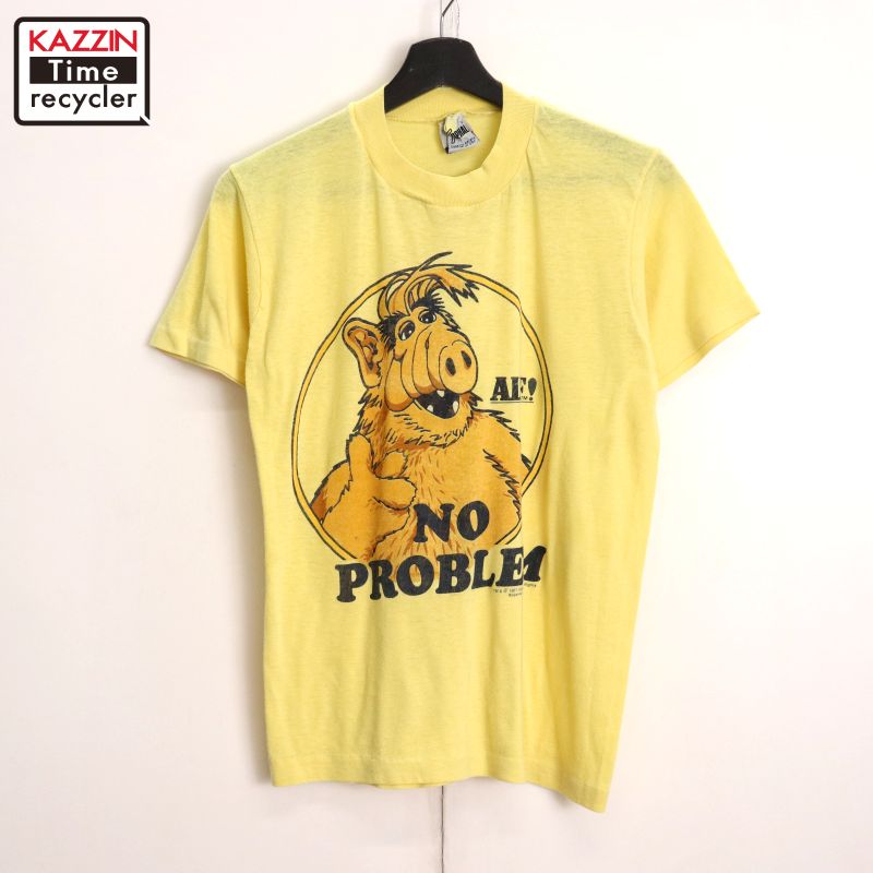 キッズ古着 vintage ALF NO PROBLEM Tシャツ 1987年製 Vtg Tophalf Boys 5/6 Alf No Problem 1987 T Shirt Red