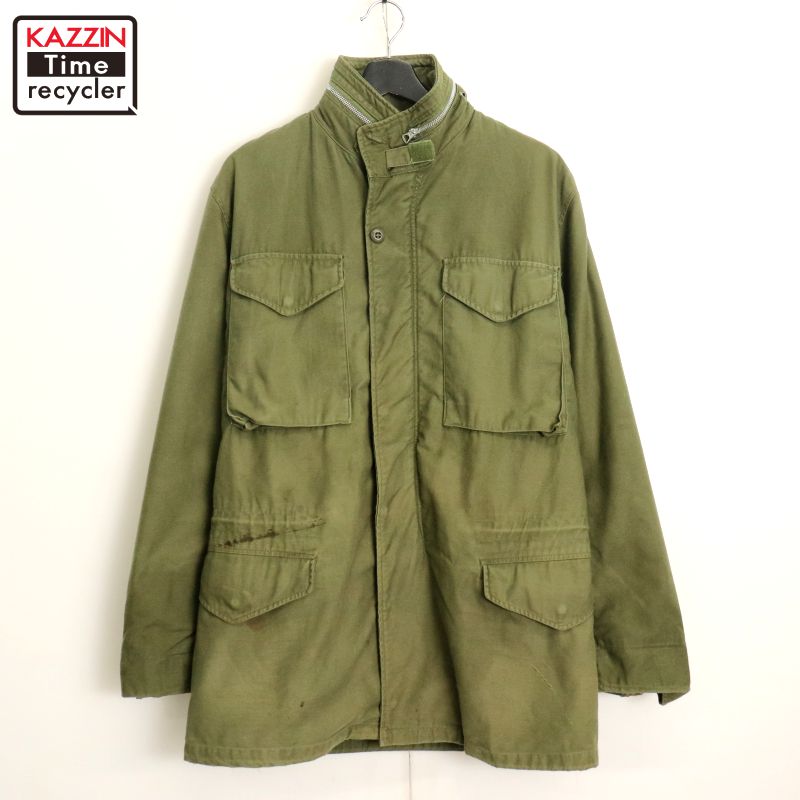 【中古】60s USA製 ヴィンテージ U.S.ARMY  1st M-65 活動の領域 ミリタリー上衣 古着  メンズ L大いさ好いかげんに オリーブ緑であること コート・ジャケット-メンズファッション