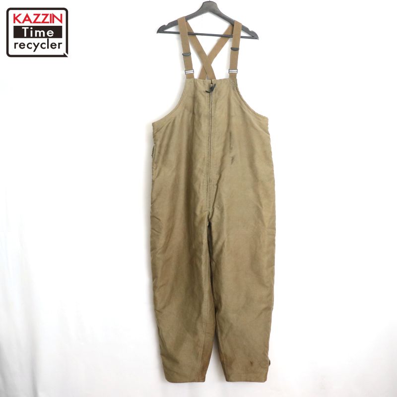 P10倍 【中古】40s USA製 ヴィンテージ U.S.NAVY 裏地アルパカ N-1 ミリタリー 甲板ズボン下 古着  メンズ 書きあらわすL大きさ カーキ