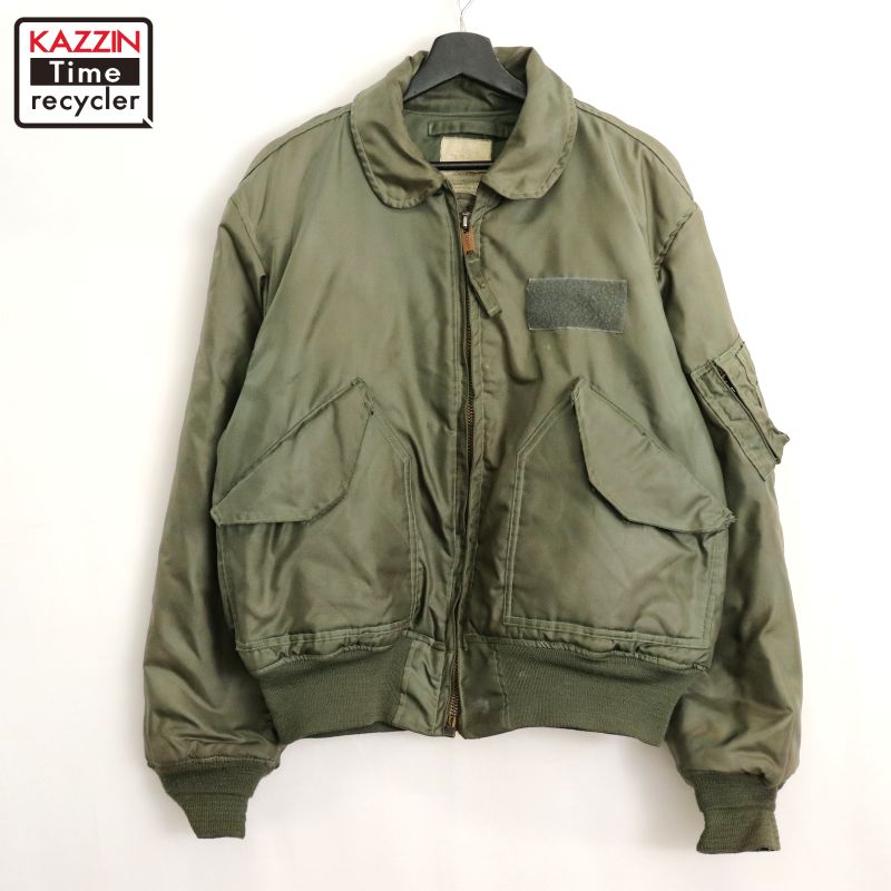 P10倍 【中古】80s USA製 ヴィンテージ U.S.AIR FORCE CWU-45P 航空 ミリタリー上衣 古着  メンズ 書きあらわすL大きさ カーキ