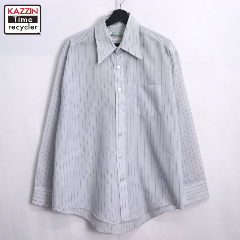 70s K-MART ヴィンテージ ロングスリーブシャツ VINTAGE 70s Kmart Shirt Size Large Striped Long Sleeve