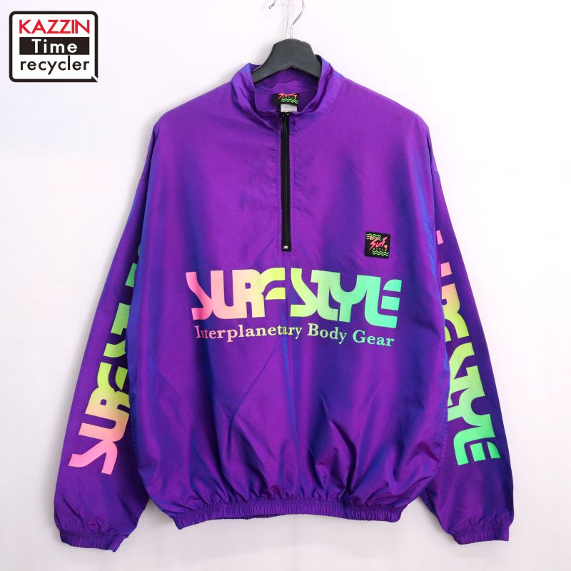 美品 have a good time プルオーバー ナイロンジャケット ロゴ 90s Champion プルオーバー ナイロンジャケット M ビッグロゴ