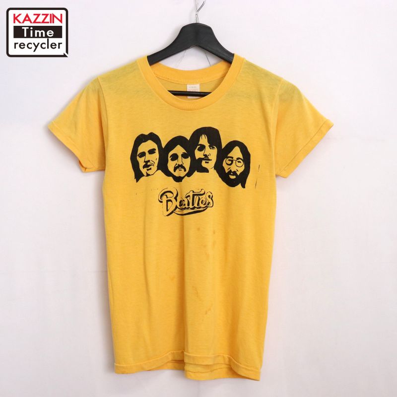 P10倍 【中古】70s ヴィンテージ 5050 ビートルズ The Beatles ダンス楽隊Ｔシャツ 古着  メンズ 書きあらわすS大きさ 黄色
