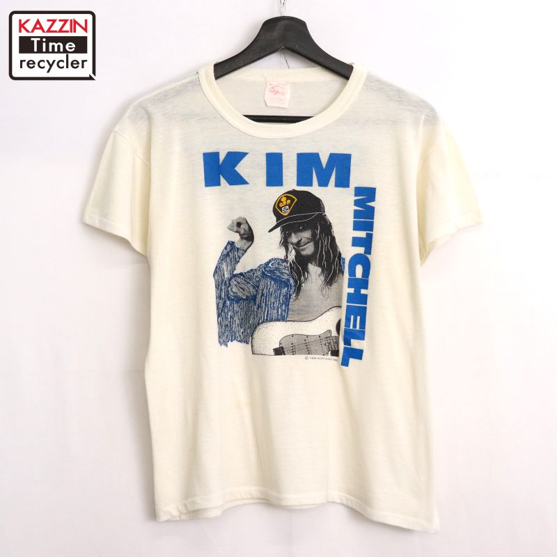 P10倍 【中古】80s ヴィンテージ KIM MITCHELL ダンス楽隊Ｔシャツ 古着  メンズ 書きあらわすM大きさ 白いこと