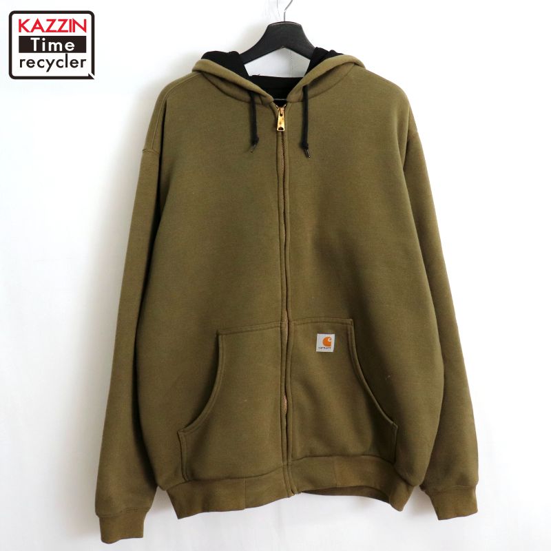 00s carhartt ジップアップパーカー グリーン 裏地　サーマル 楽天市場】【中古】CarHartt 80s ジップアップパーカー グリーン