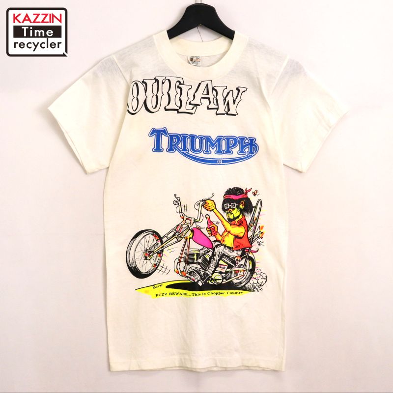 P10倍 【中古】60s ヴィンテージ ラッセル RUSSELL トライアンフ バイ鉄道車両 半袖Ｔシャツ 古着  メンズ 書きあらわすS大いさ 白いこと