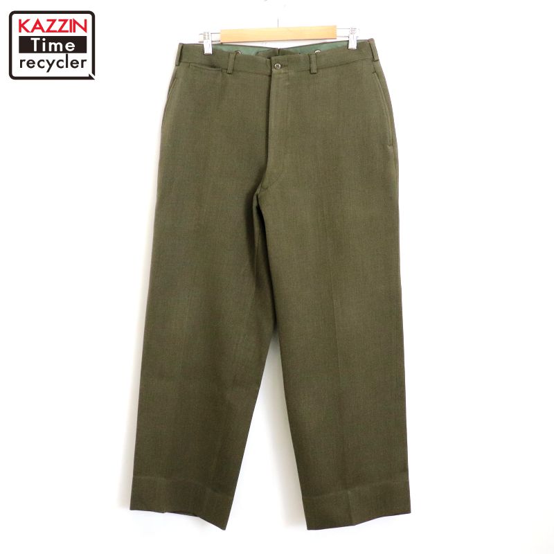 【50's】ウールウィップコード　ワークスラックス　片爪ジッパー　ギャバジン 2024-0733-063.jpg
