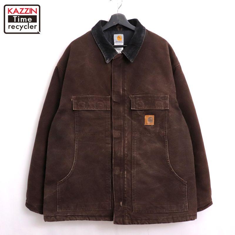カーハート　トラディショナルコート　カーキ　ビック　2XLサイズ　ジャケット古着 ビッグサイズ Carhartt カーハート トラディショナルコート