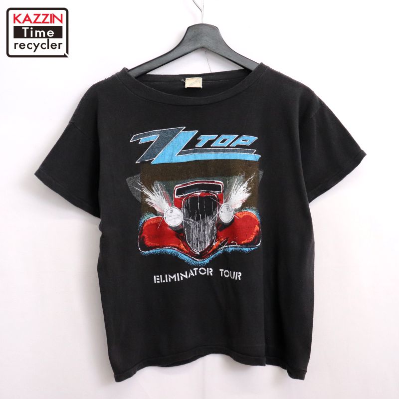 P10倍 【中古】80s ヴィンテージ ZZTOP パキ綿 ダンス楽隊Ｔシャツ 古着  メンズ 書きあらわすM大きさ 黒いこと