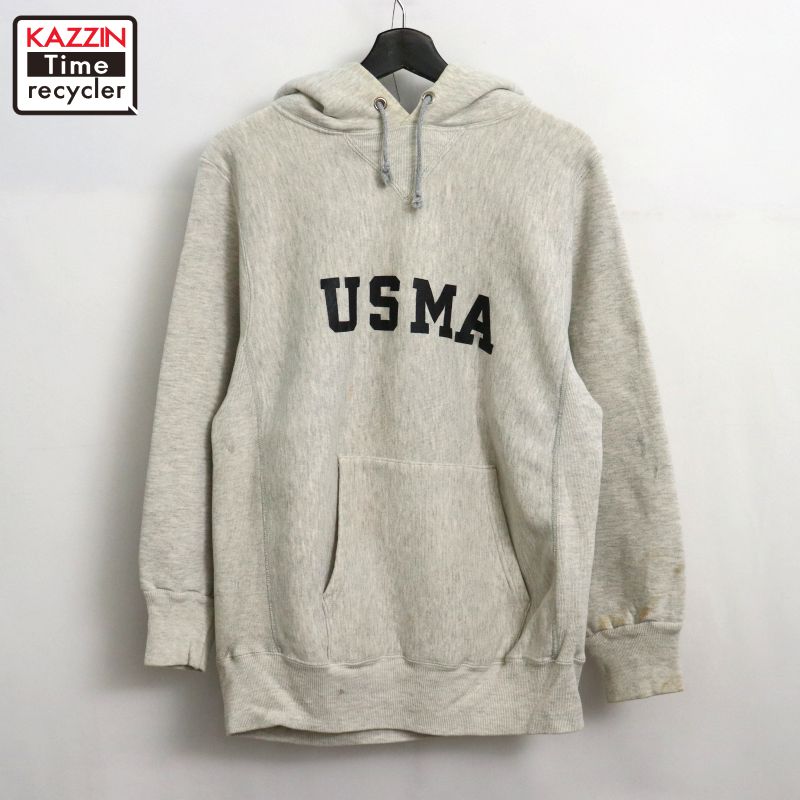 【中古】80s USA製 ヴィンテージ mvp USMA リバースウィーブタイプ スウェット パーカー 古着  メンズ 表記XSサイズ グレー