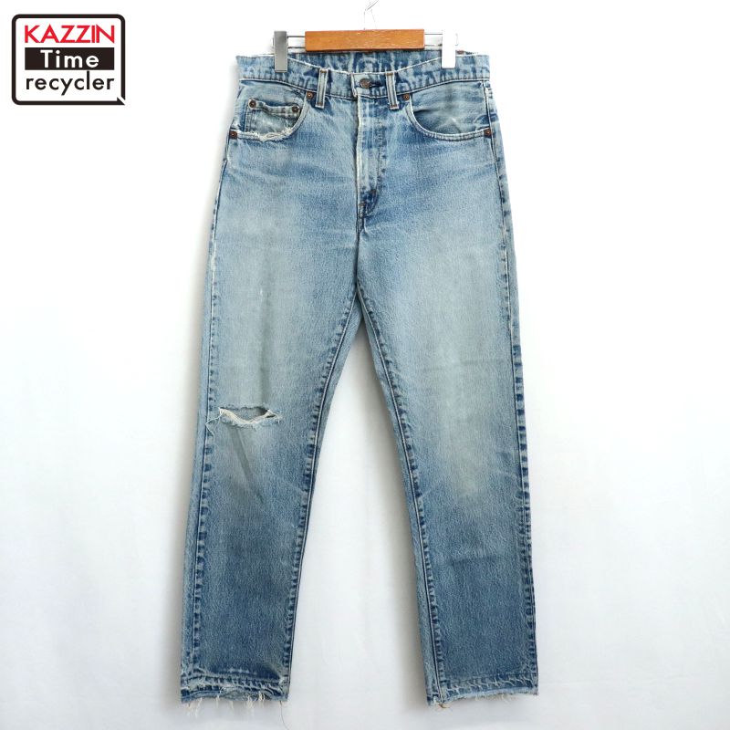 P10倍 【中古】80s ヴィンテージ リーヴァイズジーンズ Levi\u0027s 505 黒カン ジーンズズボン下 古着  メンズ M大きさ好いかげんに 青碧