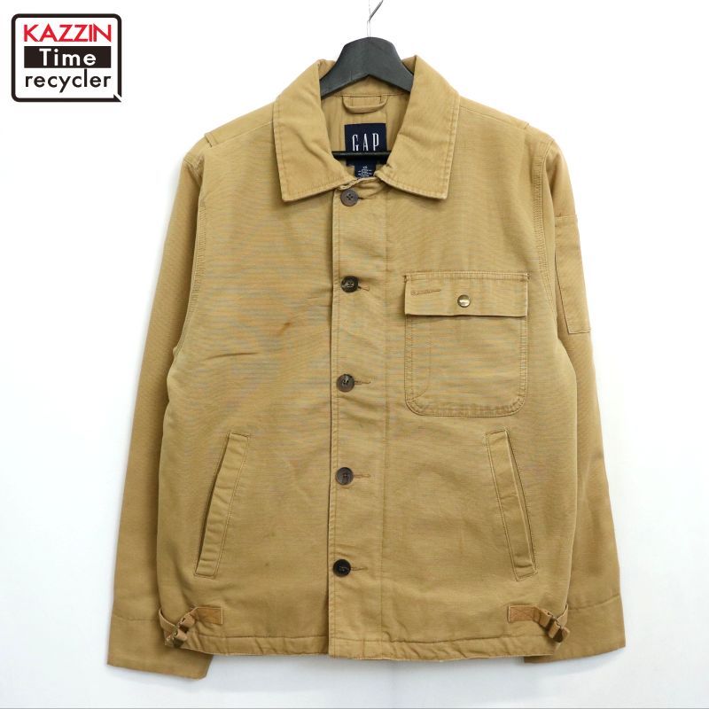 【中古】00s ギャップ GAP A-2タイプ コットン ジャケット 古着 メンズ 表記XSサイズ ベージュ|Vintage古着屋 KAZZINTimerecycler