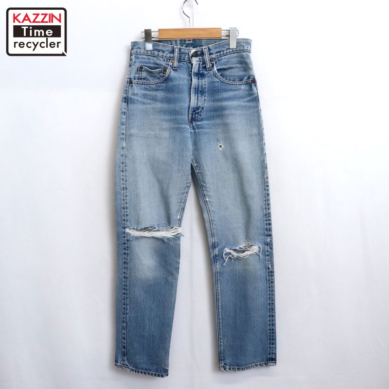 ヴィンテージ リーバイス 505の66後期 前期 移行期 77年製 希少 W38 70s Levi's 505 0217 66前期 30×33 42 TALON ZIP リーバ