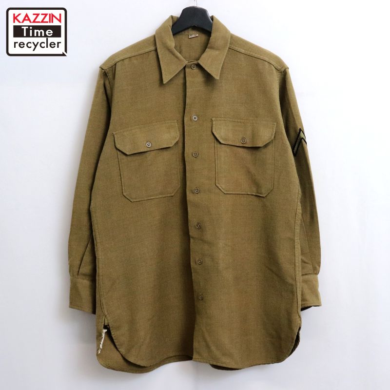 楽天市場】40s 米軍実物 US ARMY マチ付き 長袖 コットン シャツ / 40