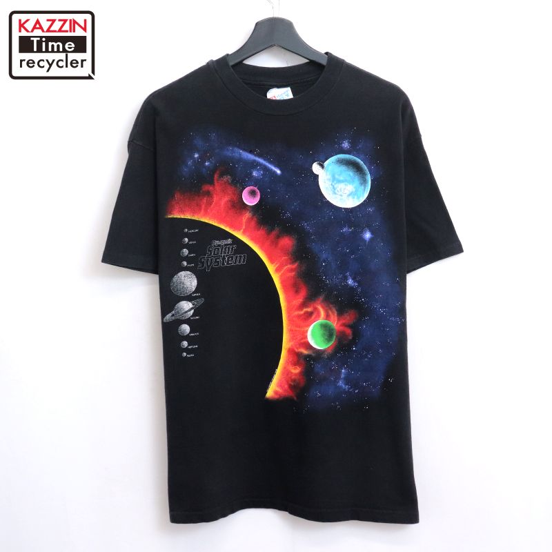 希少　00s vintage 惑星　宇宙　プリント　Tシャツ　XL ネイビー 古着 00s The Mark of the Millenium 01-01-00 惑星 プリント T