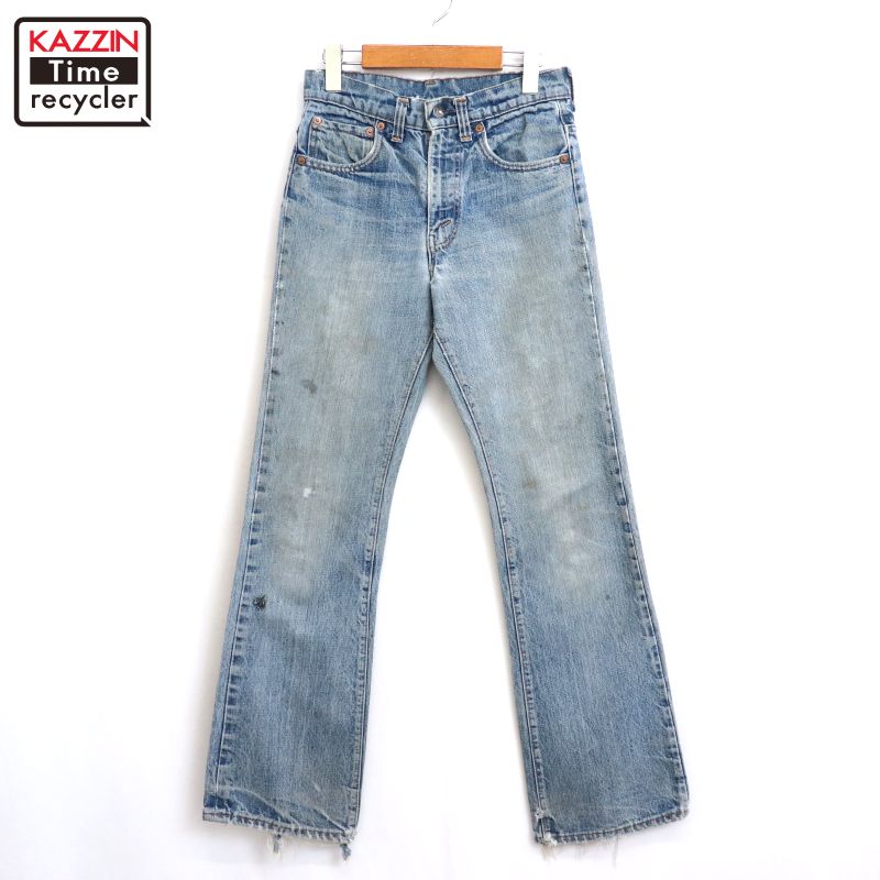 【中古】70s ヴィンテージ リーバイス Levi 517 ブーツカット 黒カン デニムパンツ 古着  メンズ XS~Sサイズ相当 ブルー