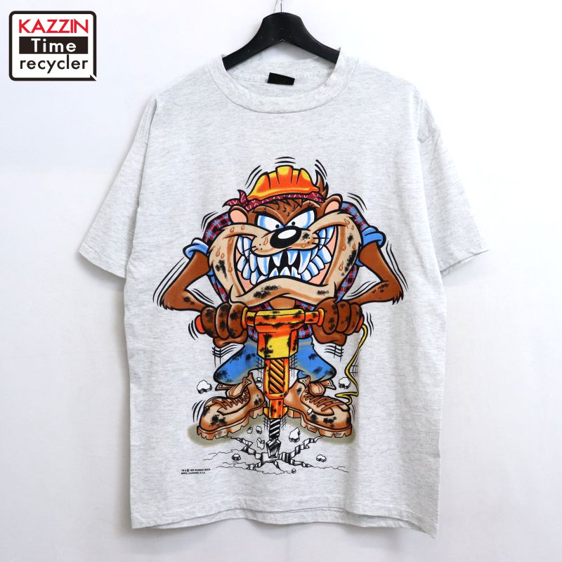 P10倍 【中古】90s USA製 ヴィンテージ Changes タズマニアン・デビル Tasmanian Devil 半袖Ｔシャツ 古着  メンズ 書きあらわすL大きさ 薄墨色