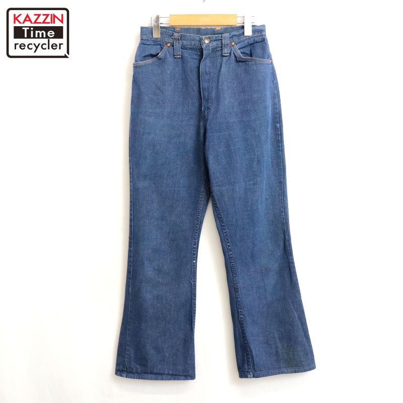 P10倍 【中古】60s USA製 ヴィンテージ ラングラー Wrangler 太陽面爆発 ジーンズズボン下 古着  レディース XS~S大いさ好いかげんに 青碧
