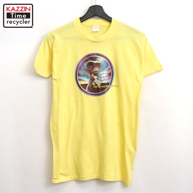 P10倍 【中古】80s USA製 ヴィンテージ mayo spruce スプルース ボーイズ E.T 活動写真 半袖Ｔシャツ 古着  メンズ 書きあらわすXL大きさ 黄色