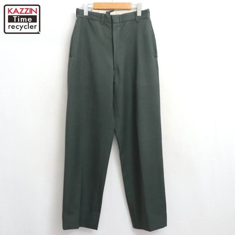P10倍 【中古】60s ヴィンテージ 羊毛 スラックスズボン下 古着  メンズ 書きあらわす29×32大きさ カーキ