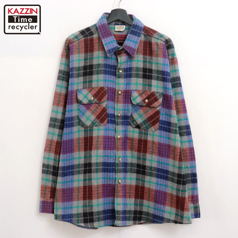 レアカラー 70s 80s five brother vtg ネルシャツ ファイブブラザー FIVE BROTHER 70年 80年代 ネルシャツ 長袖 厚手