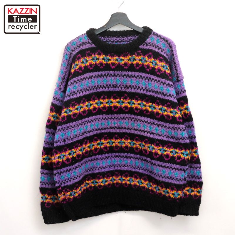 楽天市場】古着 80~90年代 PACHAMAMA 花柄 エクアドルニット ロール