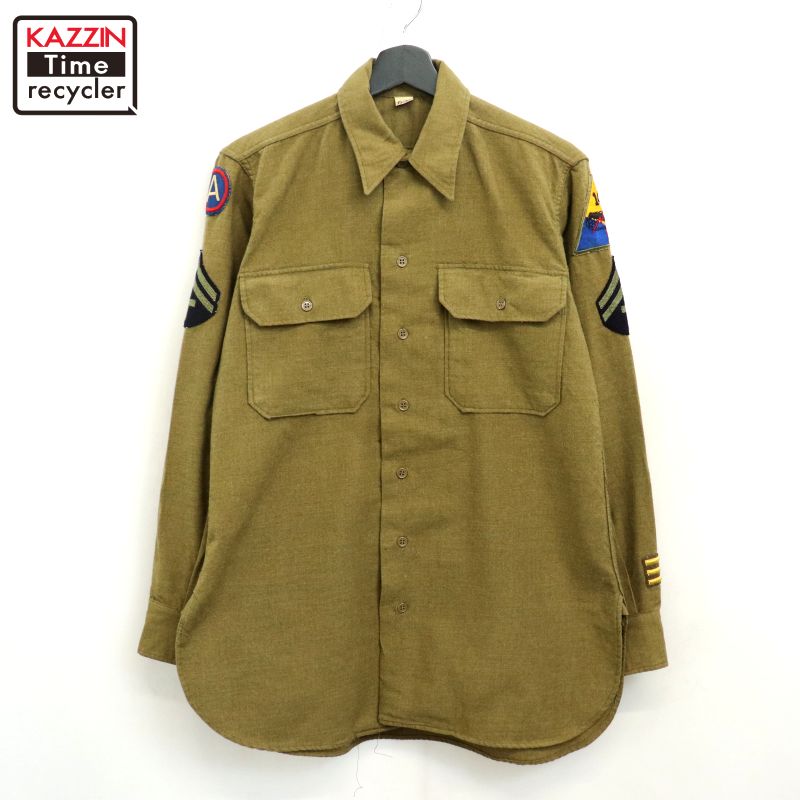 【中古】40s USA製 ヴィンテージ U.S.ARMY 屁っ放り下げ翼 洋芥子ティーシャツ ミリタリーティーシャツ 古着  メンズ M大いさ好いかげんに オリーブ緑であること メンズファッション-カジュアルシャツ