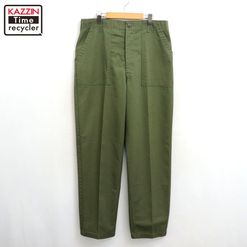 70s US ARMY ベイカーパンツ コットンサテン オリーブ ヴィンテージ 70s 米軍 U.S.ARMY コットンサテン ユーティリティ ベイカー