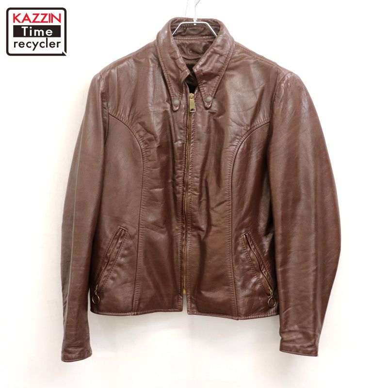 P10倍 【中古】70s USA製 ヴィンテージ BROOKS ブルックス 上衣 古着  レディース 書きあらわす38大きさ 赤銅色