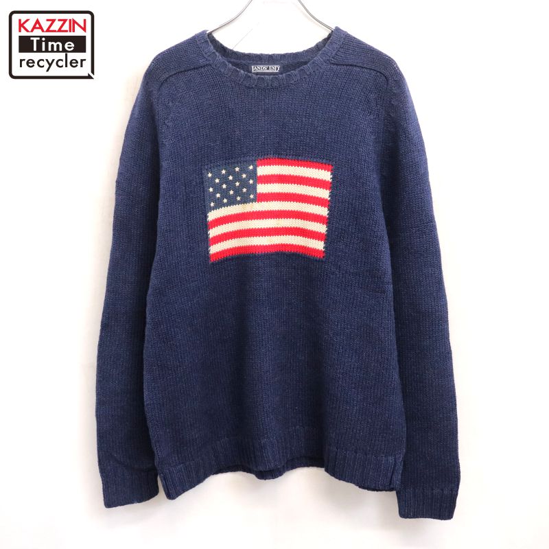 楽天市場】90s ランズエンド LANDS' END 星条旗 コットン ニット