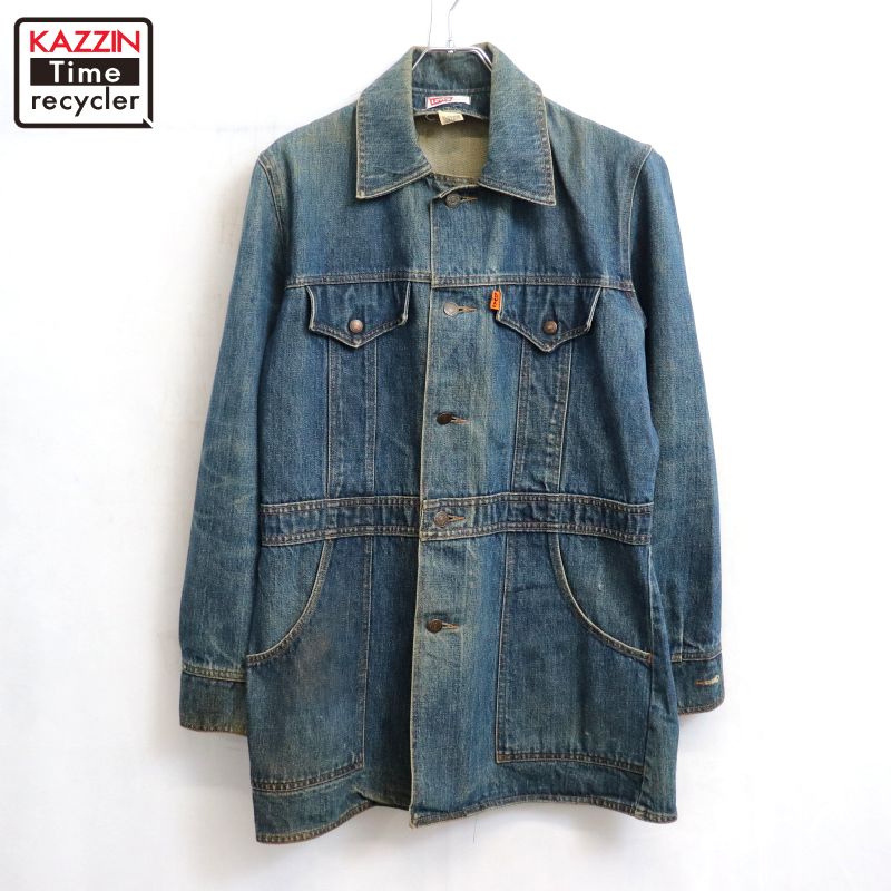 【中古】70s ヴィンテージ リーバイス Levi's ブッシュ ジャケット 古着 メンズ 表記Mサイズ ブルー|Vintage古着屋 KAZZINTimerecycler