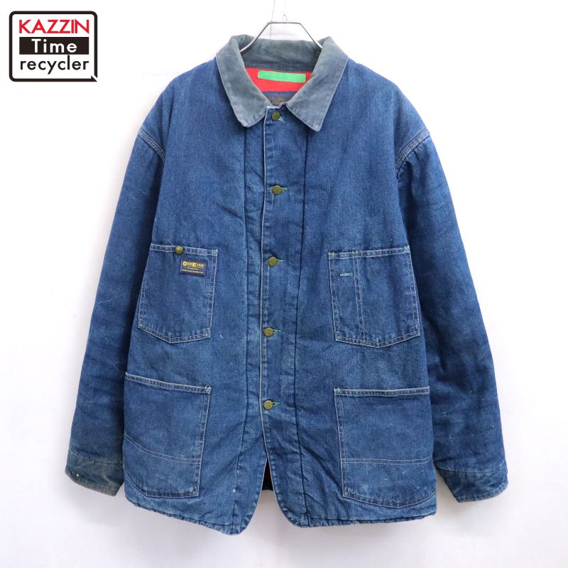 P10倍 【中古】70s USA製 ヴィンテージ オシュコシュ OSHKOSH 裏地キルティング 取りまかなう櫂 古着  メンズ 書きあらわす48大きさ 青碧
