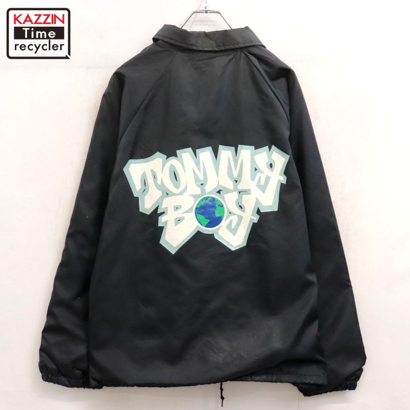 P10倍 【中古】90s USA製 ヴィンテージ HARTEWLL TOMMYBOY トミー男の子 HIPHOP コーチジャケット ナイロン上衣 古着  メンズ 書きあらわすM大きさ 黒いこと