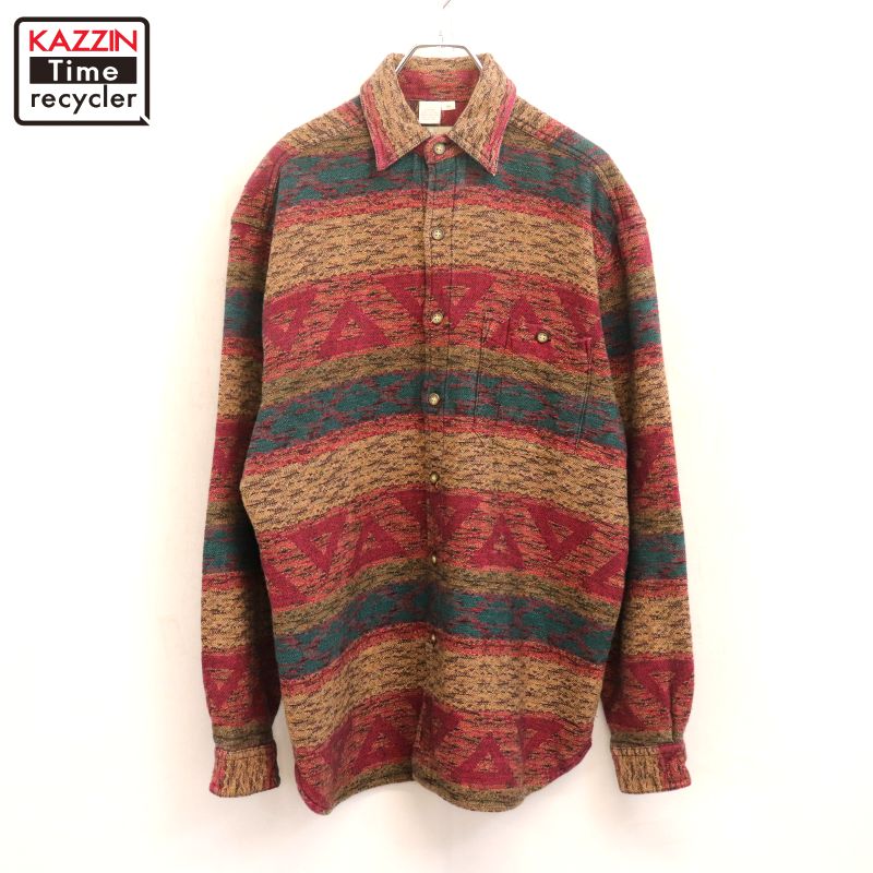 楽天市場】90s THE TERRITORY AHEAD ストライプ柄 長袖シャツ 古着